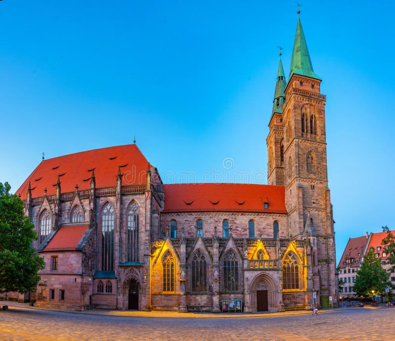 Sunrise view of Sankt Sebaldus church in N?rnberg, Germany