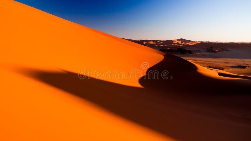 Sunrise view to Tin Merzouga dune, Tassili nAjjer national park, Algeria