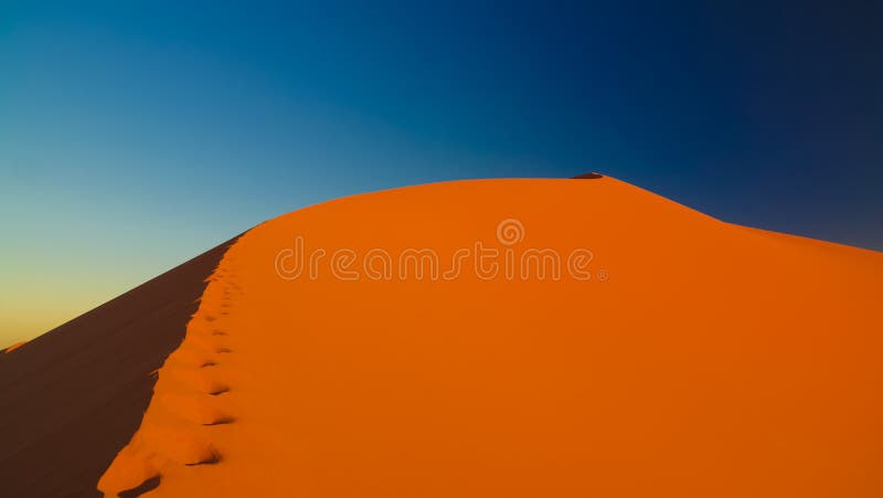 Sunrise view to Tin Merzouga dune, Tassili nAjjer national park, Algeria