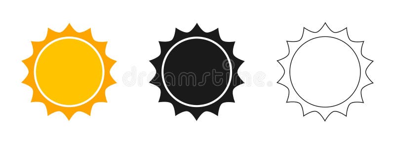 Suns flat icons set. Vector illustration. Suns flat icons set. Vector illustration