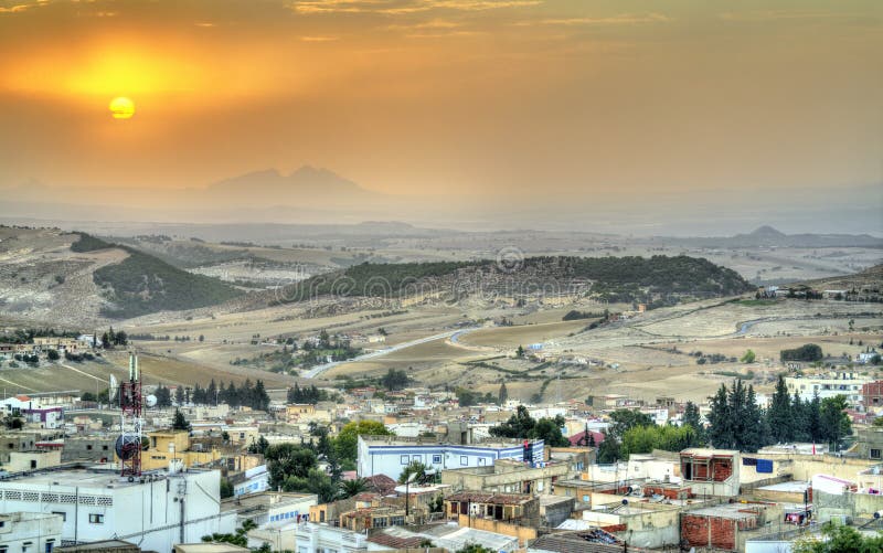 Sunset above El Kef, a city in northwestern Tunisia