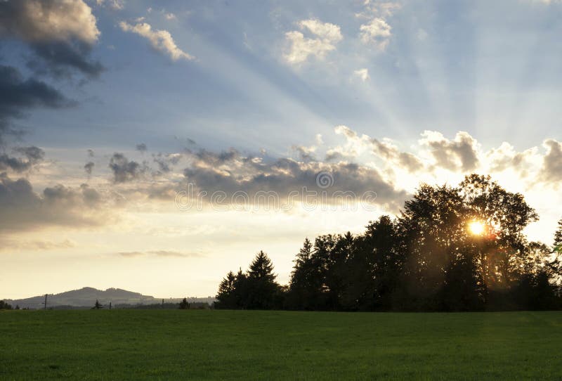 Sunset near Steingaden royalty free stock image Sunset near Steingaden royalty free stock image