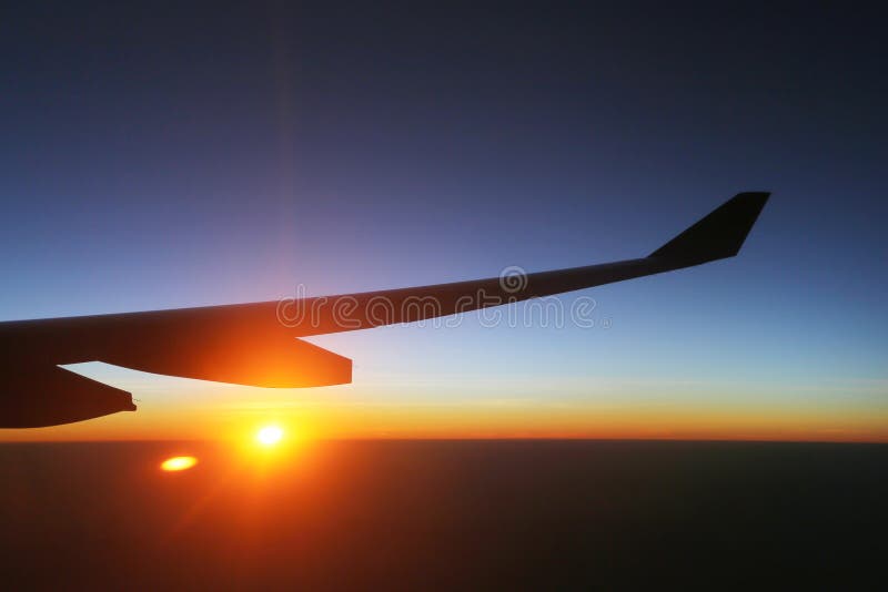 Sunset in an aeroplane