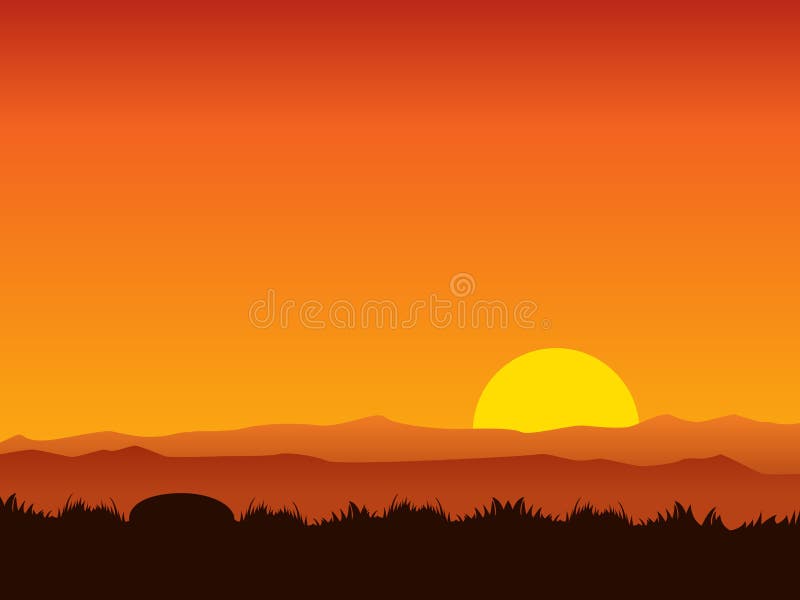 Sunset Background Illustration Stock Vector - Illustration of aerobics,  yoga: 133136165