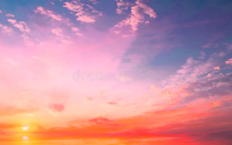 Sunset Background Beautiful Sun and Sky Sunlight Evening Clouds on ...