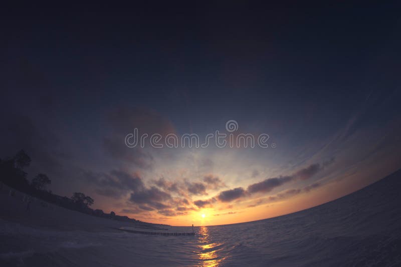 Sunset on the Baltic Sea royalty free stock photos Sunset on the Baltic Sea royalty free stock photos