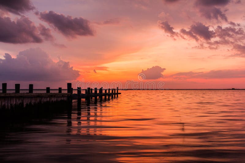 Sunset on the bay stock photo. Image of dock, sunset - 34277308