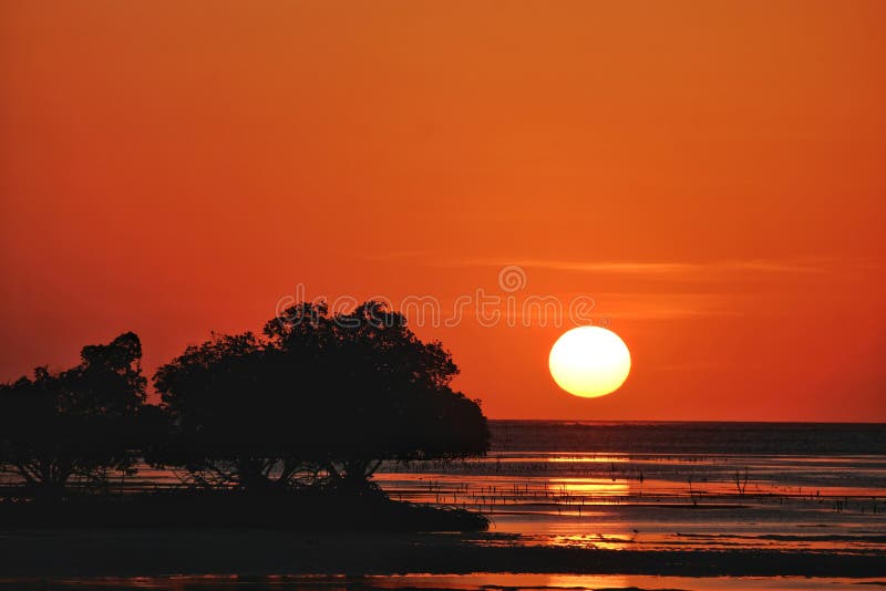 Sunset Beach at Litianak, Rote Island Indonesia Stock Image - Image of ...