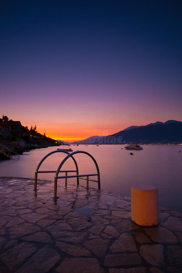 Sunset at the beach in Montenegro