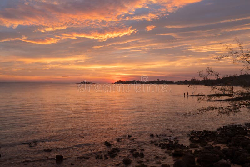 Sunset on a Beach in Phu Quoc Island Stock Image Image of coast
