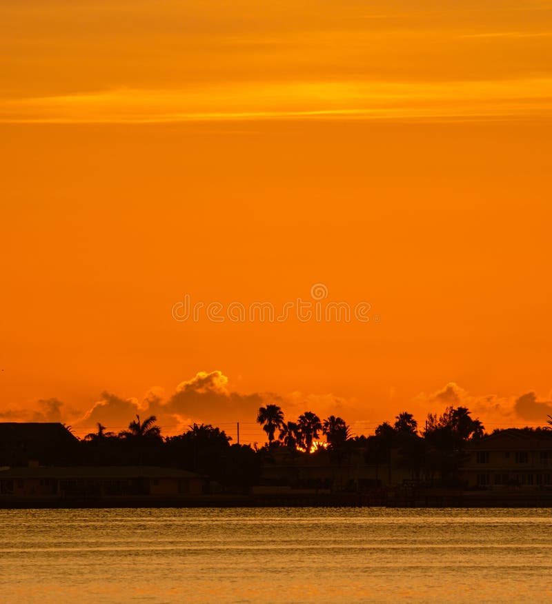 Sunset in Belleair Bluffs, Florida Stock Photo Image of environment