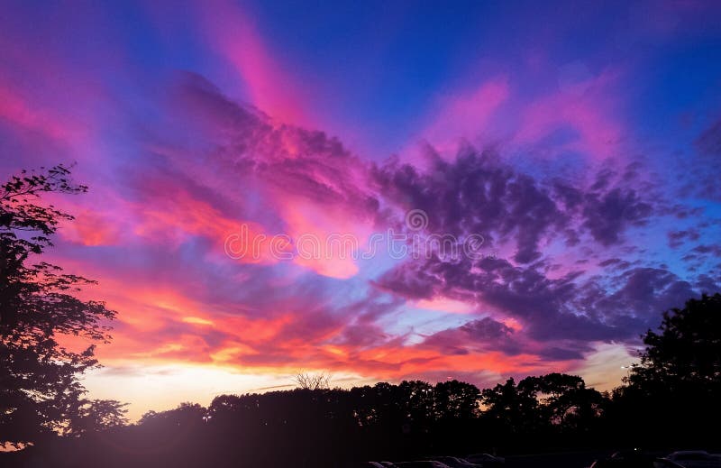 Sunset Blue Sky And Clouds Beauty Natural Stock Photo Image Of Sunny Morning