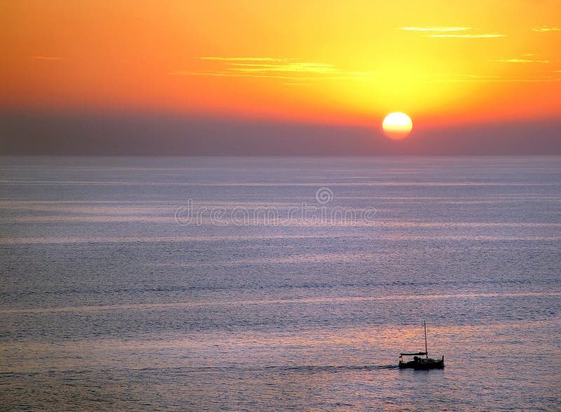 Sunset and boat