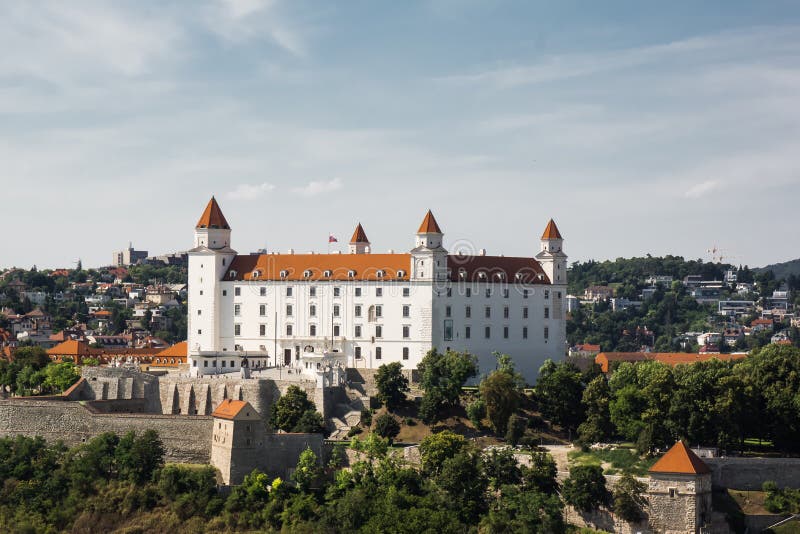 Západ slunce Bratislavský hrad slavná památka slovenska