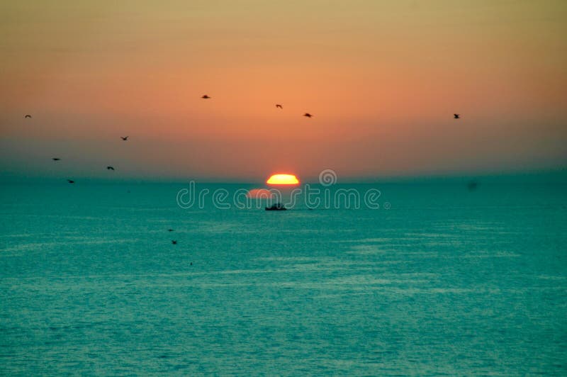 Sunset Stock Photo Image Of Water Orange Yellow Sunset 76060452