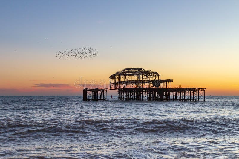 Sunset at Brighton Beach stock photography Sunset at Brighton Beach stock photography