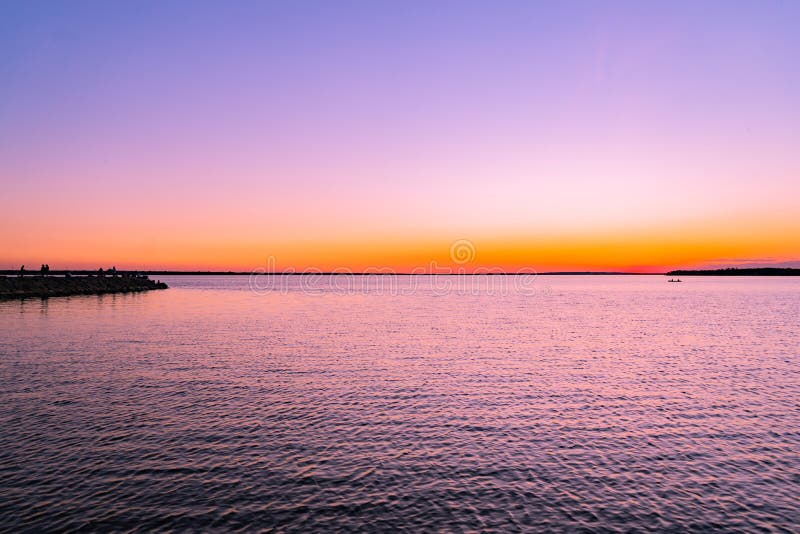 Sunset at Britannia Beach stock image. Image of evening 238267743