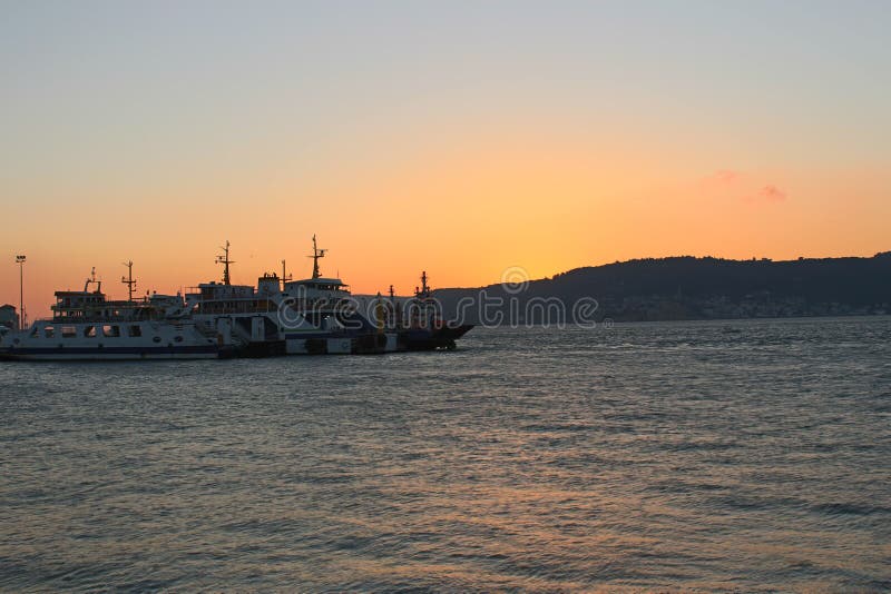 Sunset in Canakkale Strait and Gelibolu. Sunset in Canakkale Strait and Gelibolu