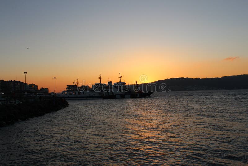 Sunset in Canakkale Strait and Gelibolu. Sunset in Canakkale Strait and Gelibolu