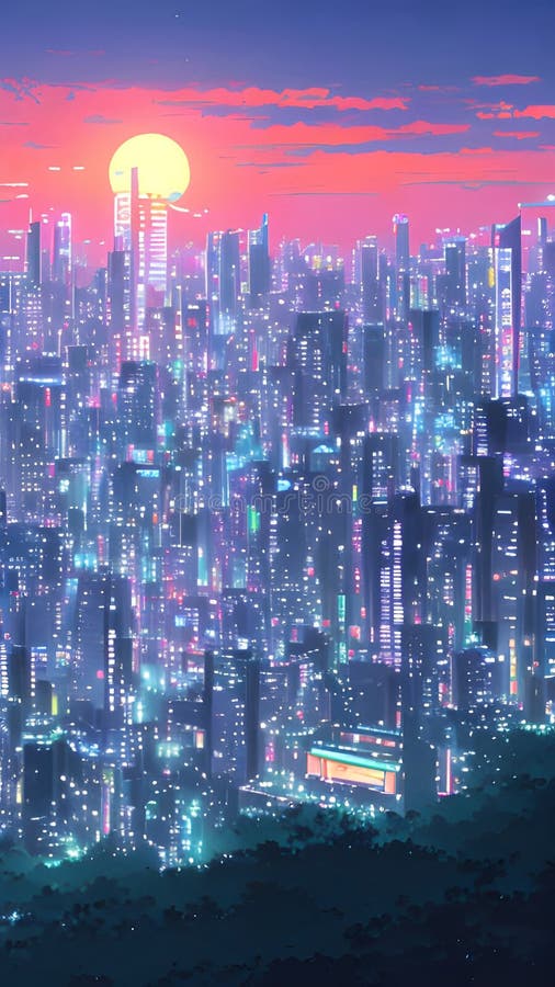 Anime City In Night iPhone  iPhone  anime Background City  iPhone HD phone wallpaper  Peakpx