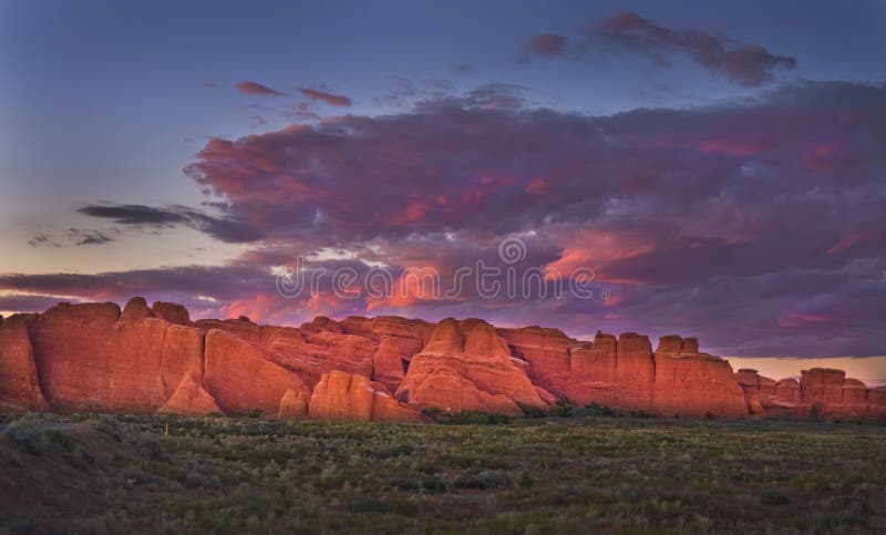 Sunset Clouds at Arches National Park, Utah, USA royalty free stock image Sunset Clouds at Arches National Park, Utah, USA royalty free stock image