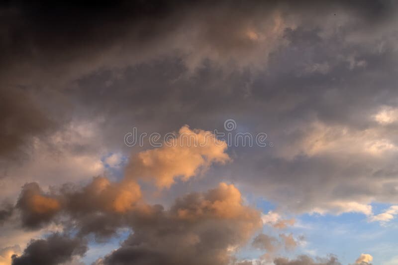 Sunset Clouds Pattern with Bir