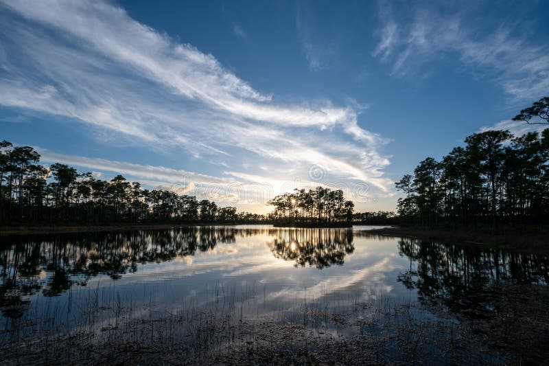 Sunset Cloudscape Over Long Pine Key in Everglades National Park