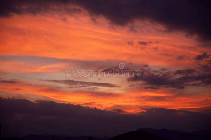 Sunset Cloudy Sky Background. Sunrise Stock Image - Image of bright ...