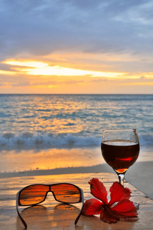 Sunset Cocktail stock image. Image of glasses, drink, table - 7889145
