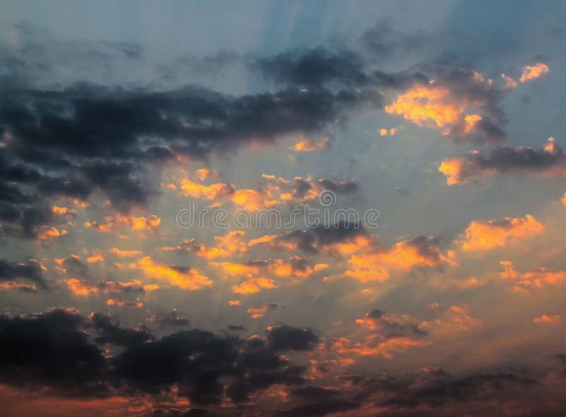Sunset colorful clouds HDR photo royalty free stock photography