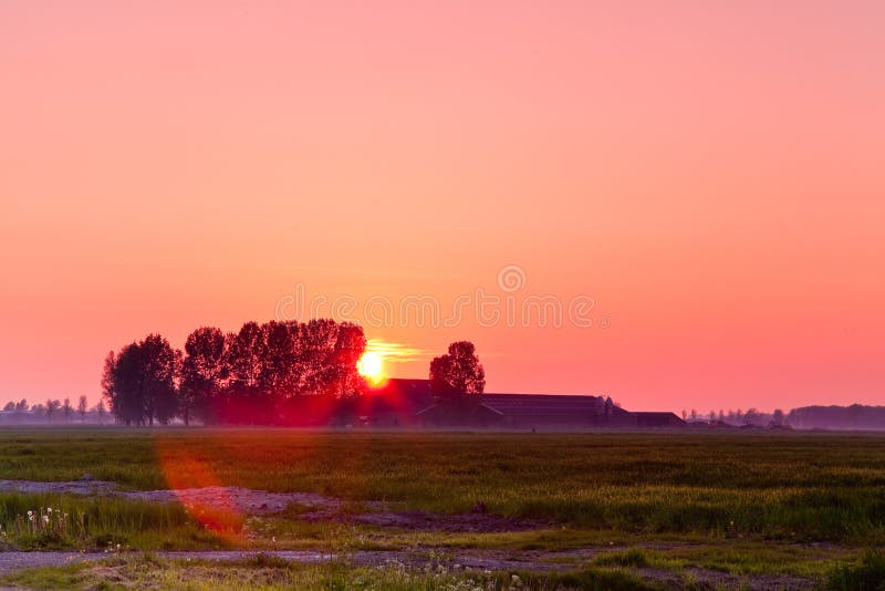 Sunset in the countryside