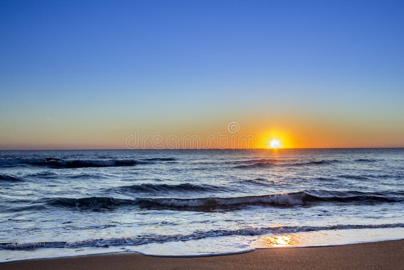 Sunset at Dunas Douradas beach seascape, famous destination