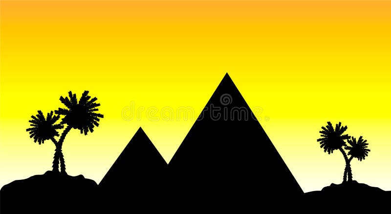 Sunset in Egypt stock illustration