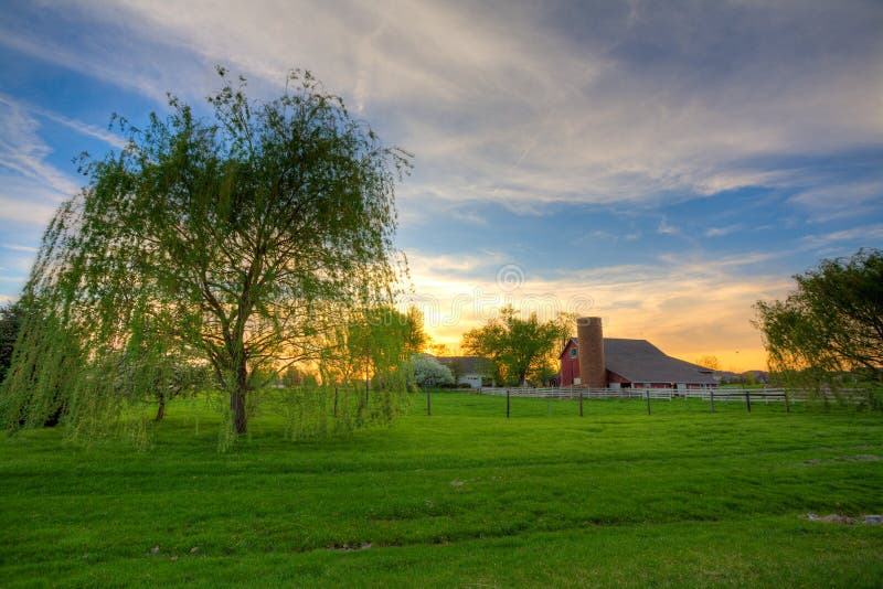 Sunset on the farm stock images Sunset on the farm stock images