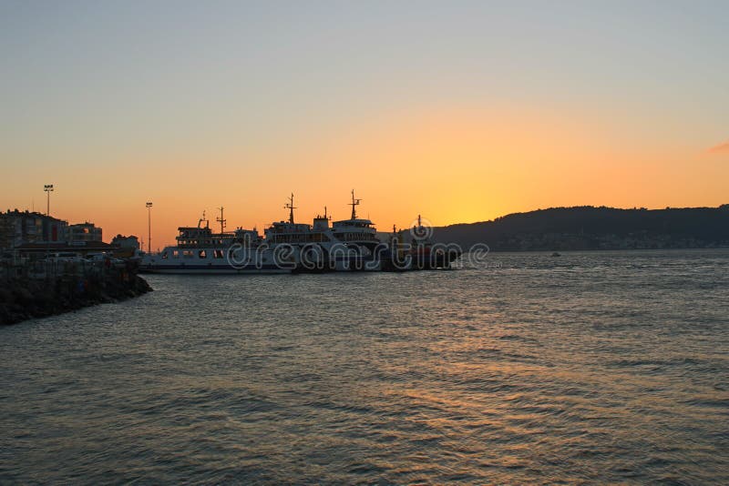 Sunset in Canakkale Strait and Gelibolu. Sunset in Canakkale Strait and Gelibolu