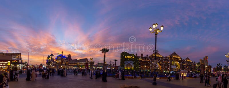 Sunset at Global Village, Dubai, United Arab Emirates 2019 royalty free stock photo Sunset at Global Village, Dubai, United Arab Emirates 2019 royalty free stock photo