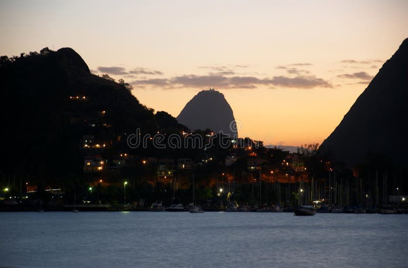 Sunset in Guanabara Bay and Sugar Loaf