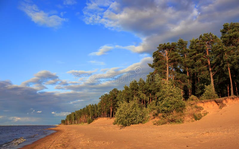 Sunset on the Gulf of Finland, Leningrad region, R