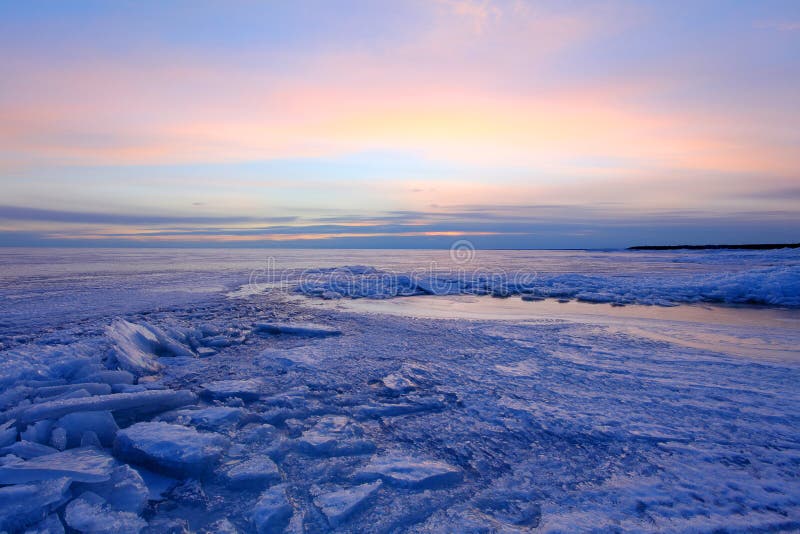 Sunset on the Gulf of Finland, St. Petersburg, Russia