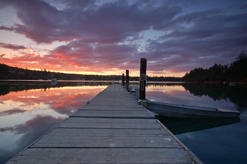 Sunset on the harbor