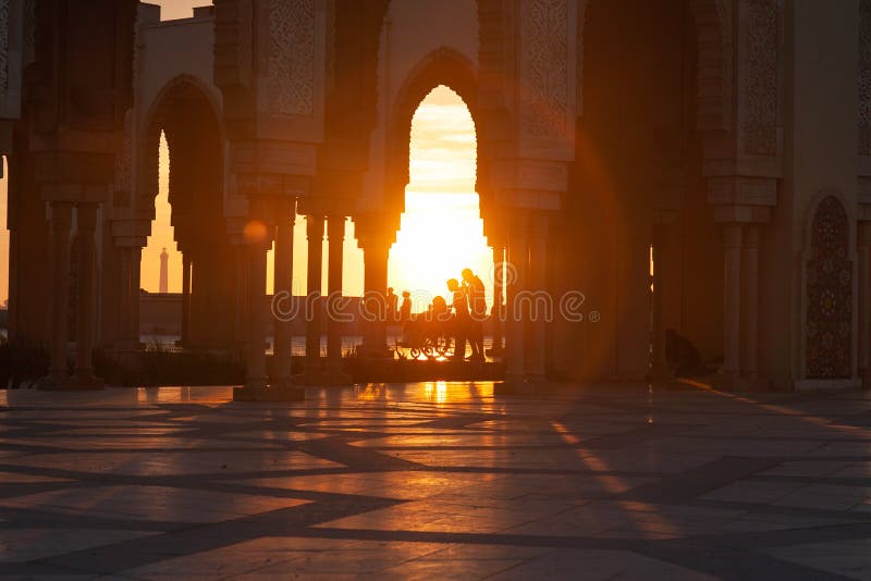 Sunset at Hasan II Mosque in Casablanca