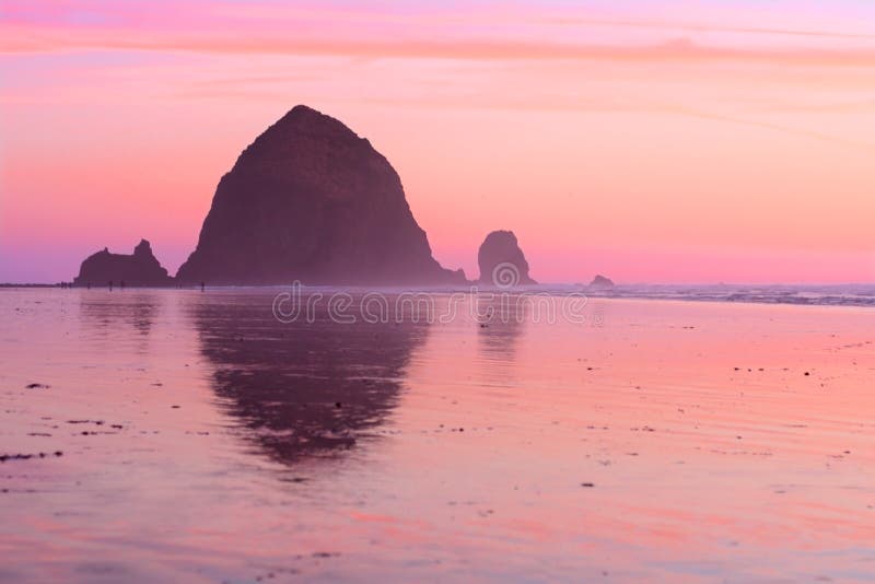 Sunset at Haystack Rock