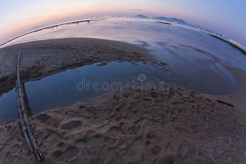 Sunset in Hong Kong along the coast