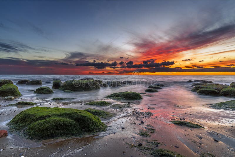 Sunset Hunstantona fotografia royalty free Sunset Hunstantona fotografia royalty free
