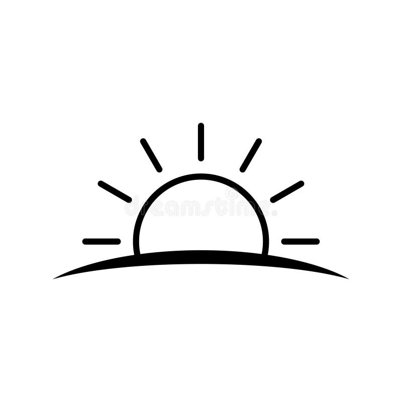 Sunset icon, sunrise icon. Sun, rise symbol. Morning icon.