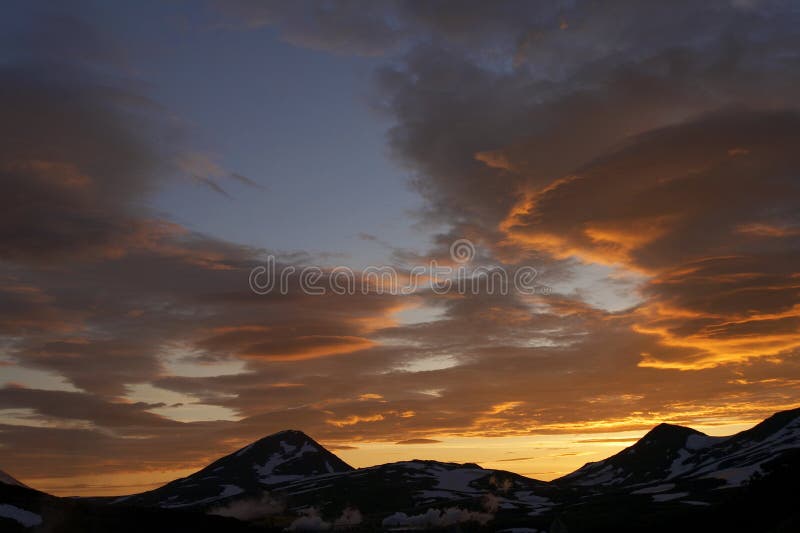 Sunset. Kamchatka.