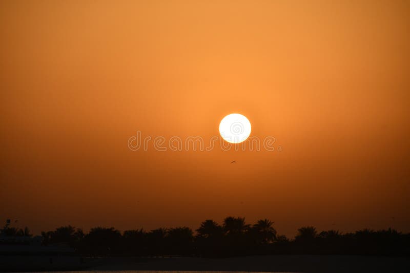 Sunset from Kite Beach at Jumeirah in Dubai, UAE Stock Image Image of