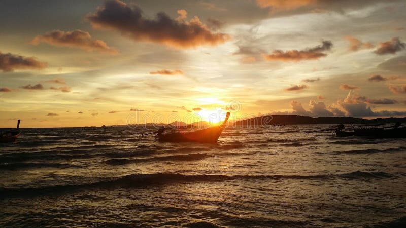 Sunset in Krabi stock image. Image of beach, ocean, thailand - 62669661