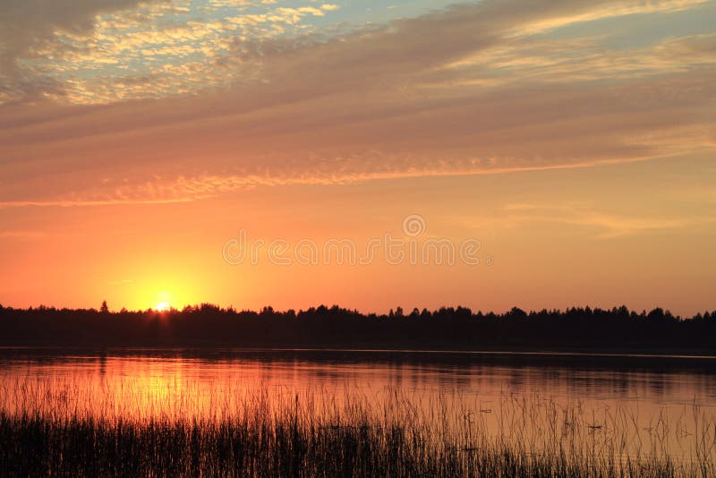 Sunset on the lake.