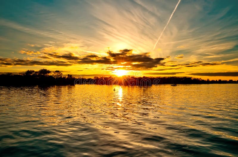 Sunset on the Lake Ontario stock photo. Image of backgrounds 60001064